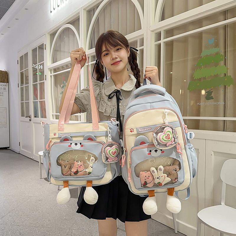 Schoolbag: Schoolbag, new Korean style pain bag for girls, INS style single shoulder bag, Japanese versatile backpack for middle and high school