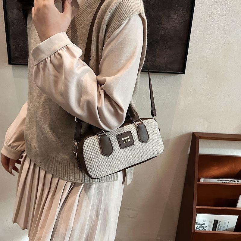Niche contrasting color hand bag casual versatile trend shoulder messenger bag popular temperament versatile women's bag