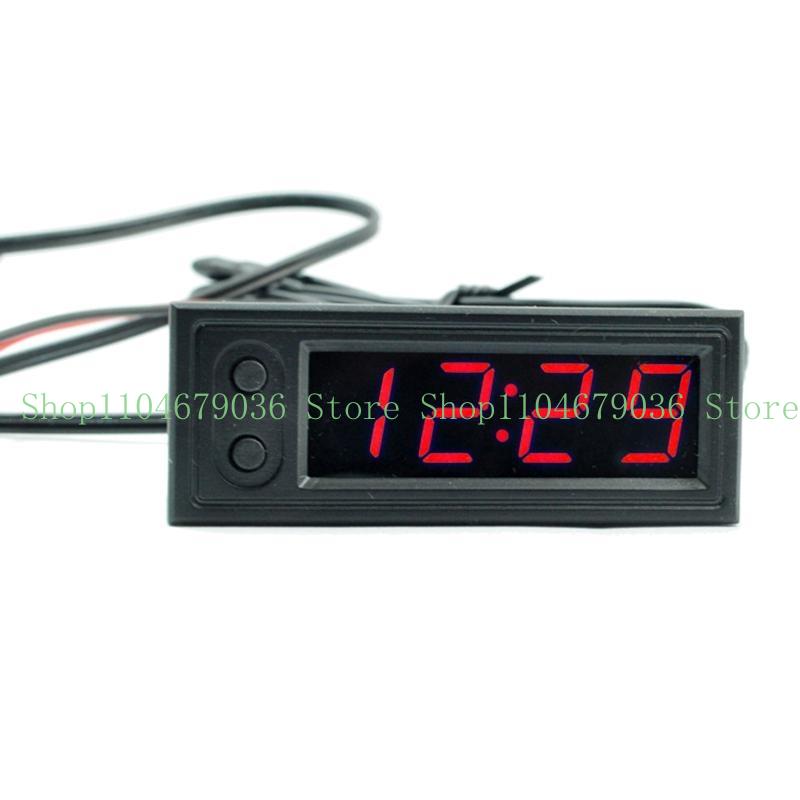 Adjustable Car Temperature Clock 12V 3 in 1 Thermometers Voltmeter Gauge Electronic Clock LED Digital Display LCD Screen