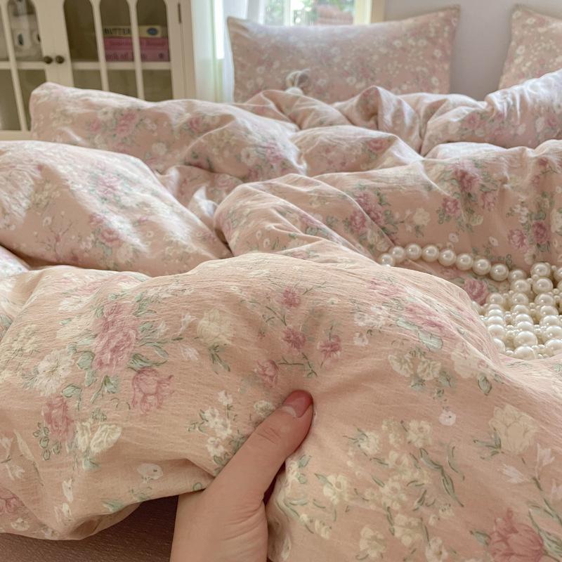 A-Typ Doppelgarn Vierteiliges Heimtextil Bettwäscheset Cartoon Bettlaken Bettbezug Studentenwohnheim Dreiteiliges Bettwäscheset