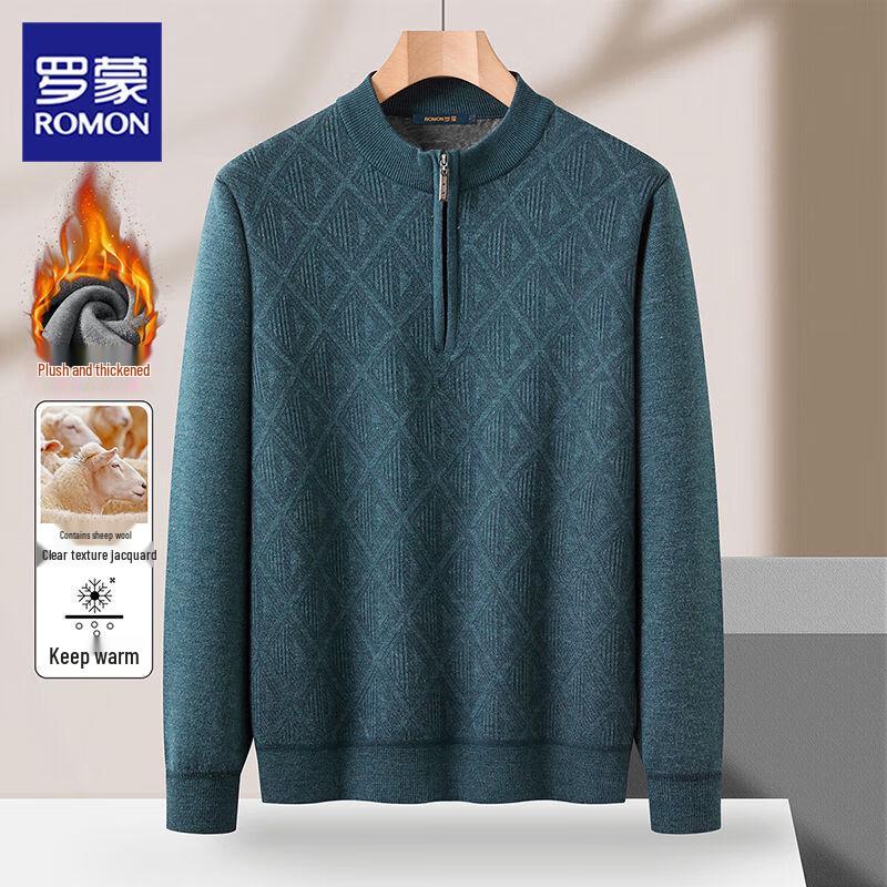 

Luomeng Men s Winter Half-Zip Sweater with Wool Blend & Fleece Lining 2XL