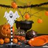 Lampă cu dovleac de Halloween Tema festivalului LED Fantomă Lilieci Funcționează cu baterii Lumină albă caldă din lemn pentru decorarea unei case bântuite de petrecere
