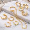 9 Pcs Simple Zircon Ear Cuffs Non-Piercing for Women Dainty Gold Color Clip On Cartilage Earrings Hoop Cuffs Fake Earing Jewelry