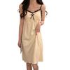 Women's Apricot Lace-Trimmed Camisole Nightgown - Padded Bust, Casual Summer Home Wear Skirt Pajamas