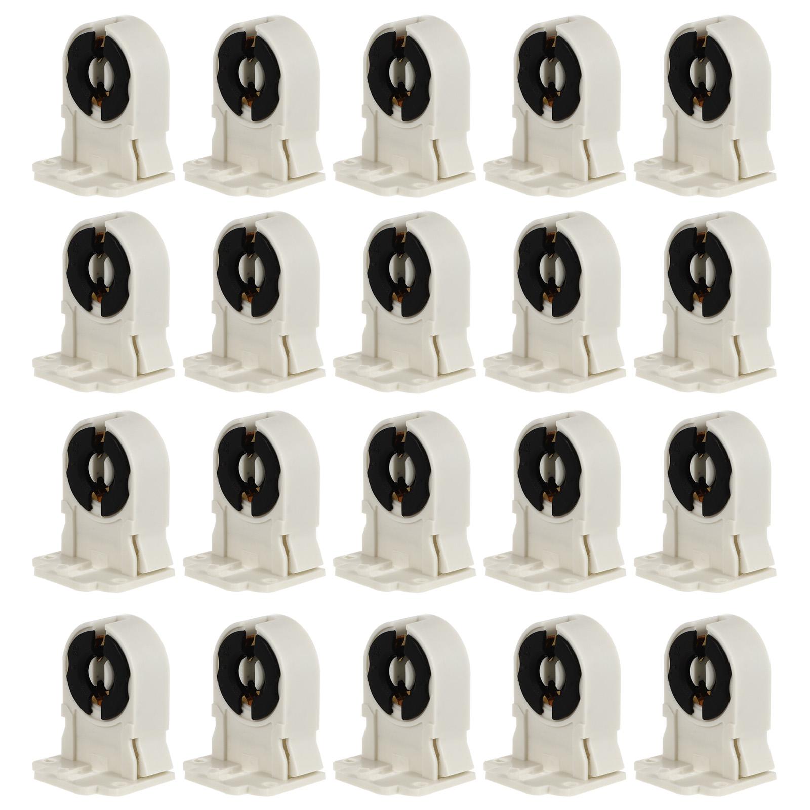 

20PCS T8/ Fluorescent Lamp Holder Heat-resistant Lamp Holder Light Tube Holder For Home Office Bedroom (Parts, Random color) білий
