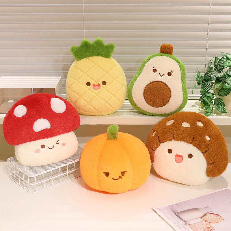 Happy Fruits Party Series Plush Toys Stuffed Cartoon Peach Watermelon Pineapple Durian Pumpkin Avocado Doll Kawaii Room Decor