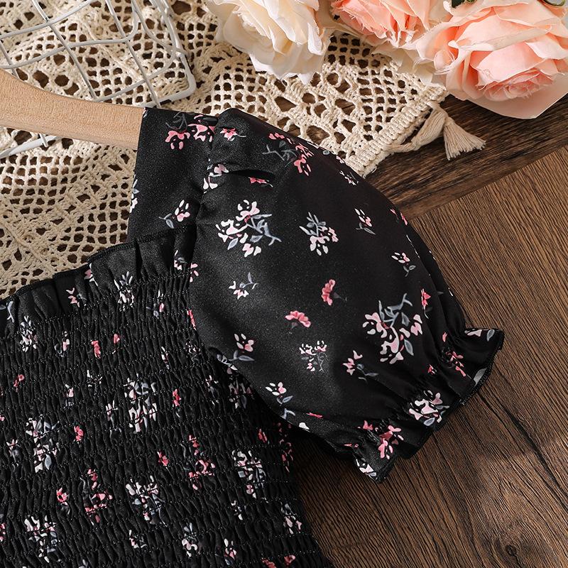 Girl Short Sleeves Print Dress Children Kid Casual Summer Beach Sundress Princess Dresses Clothes