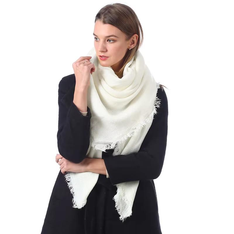 Sciarpa Quadrata Morbida da Donna 140cm Tinta Unita Invernale Caldo Scialle Hijab Coperta Avvolgente Pashmina Fazzoletto da Collo Écharpe Bufanda Sciarpe