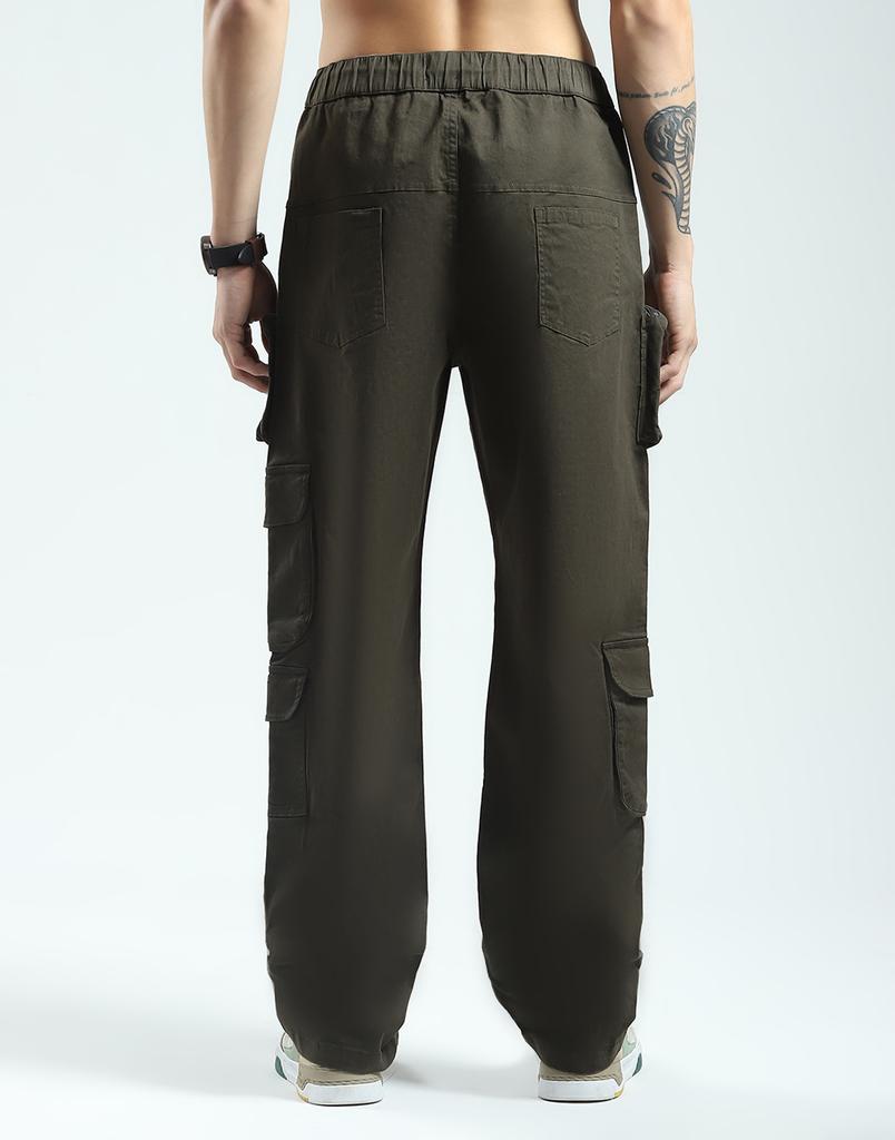 Rock it Men's Solid Straight Fit Cargo