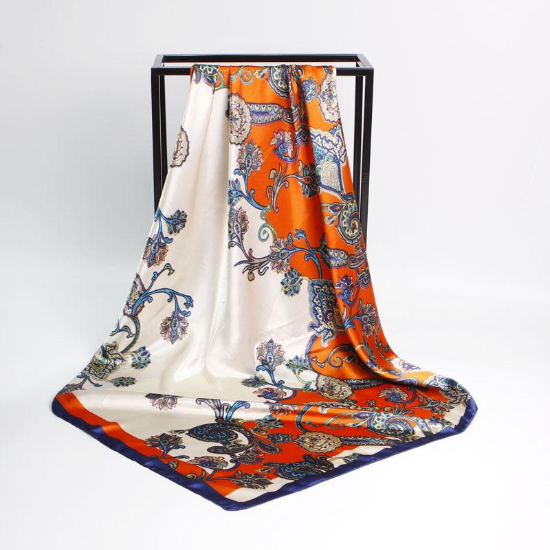 Femei Eșarfă Pătrată de Mătase Doamnă Bandană Wrap Cap Șal Satin Foulard Femeie Mare Hijab Eșarfă de Gât Eșarfe Pașmină Bandă de Cap