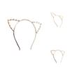 Alloy Cat Ear Headband Pearl Rinestone Hairband Headwear Costume Fancy Party