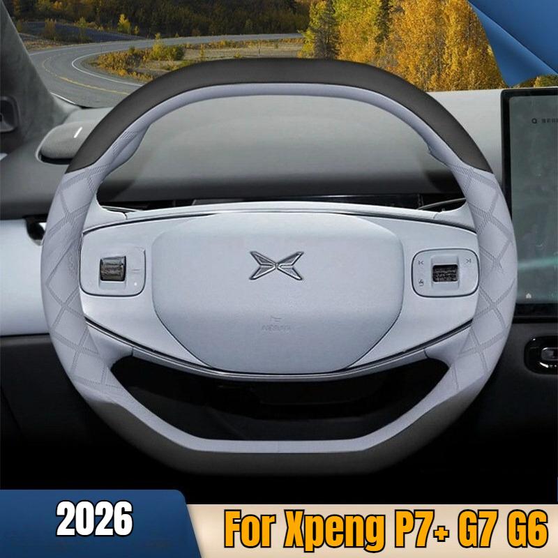 For Xpeng P7+ G7 Extended Range G6 2026 Leather Car Steering Wheel Cover Anti-slip Steering Wheel Sleeve Car Handle Sleeve Case