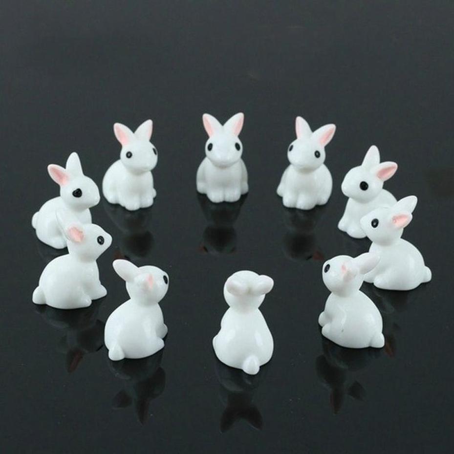 

15 Pcs Lovely Miniature Mini Rabbit Resin Garden Fairy Ornament Flower Plant Pot Home Figurine Animal Decor Figurines Miniatures