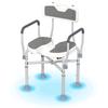 Shower Chair with Hygiene Cut-Out Seat and Reinforced Crossbars