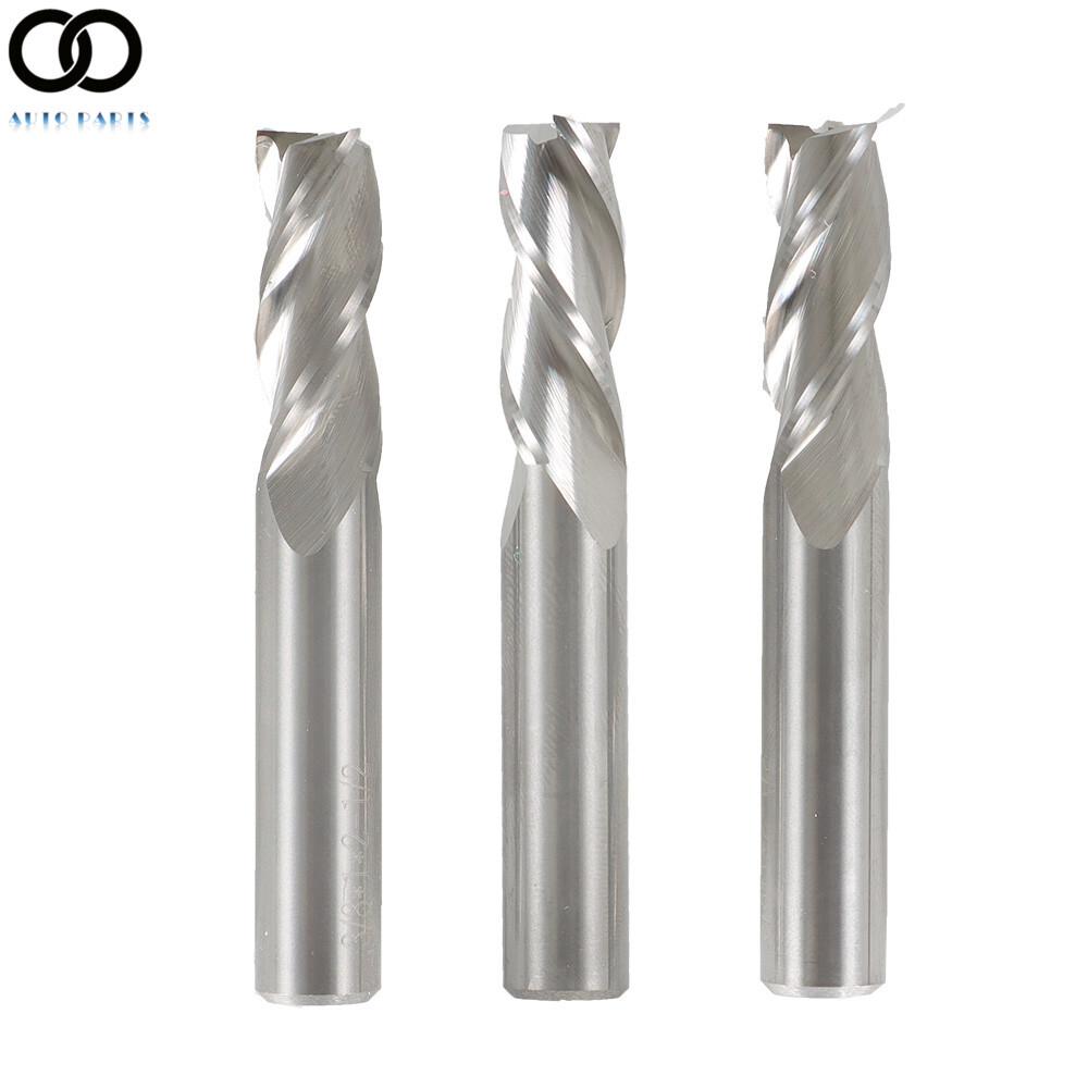 3Pcs 3/8" 3 Flute End Mill Regular Length Carbide High Velocity Milling