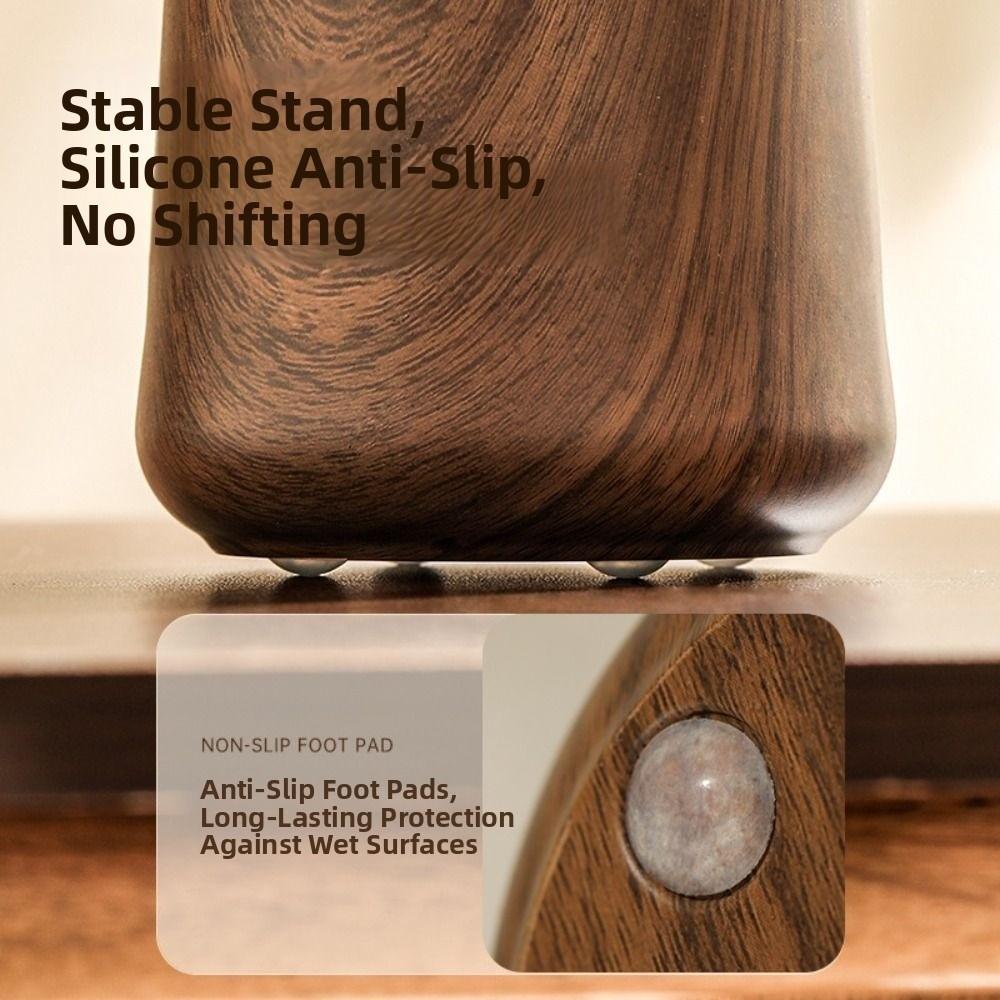 New Walnut Wood Grain Pump Bottle Refillable Portable Dispenser Bottle Cosmetic Containers Travel