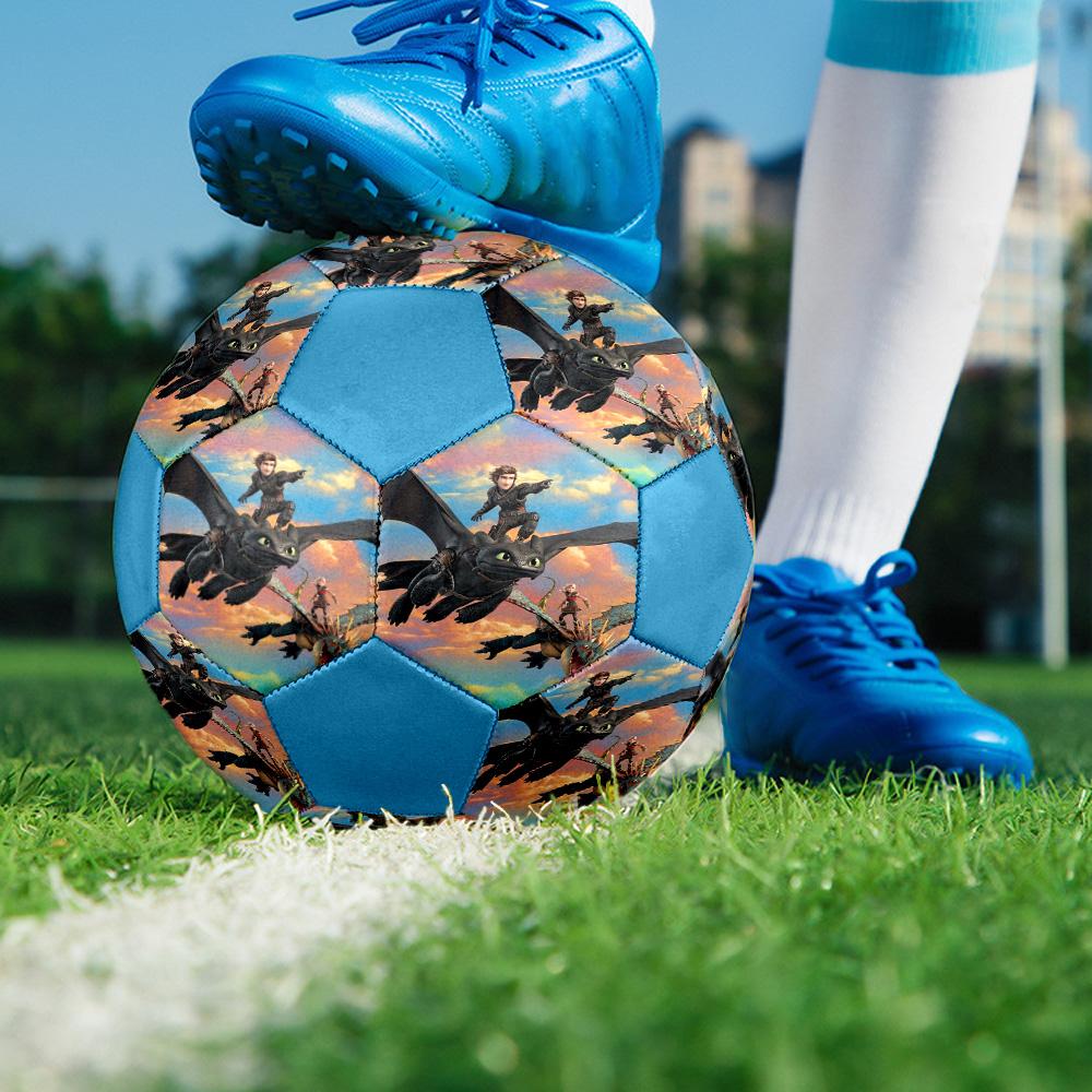 Dragon Training Indoor Soccer Ball Colorful All Ages Size 5 Machine Stitched PVC Competition Ready Durable High-Bounce