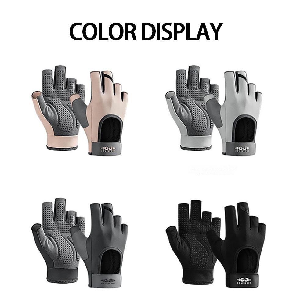 Gobygo 1 szt. Rękawiczki Fitness Antypoślizgowe Odporne na Ścieranie Amortyzujące Rękawiczki Rowerowe z Połową Palców Sportowe Joga Ćwiczenia z Hantlami