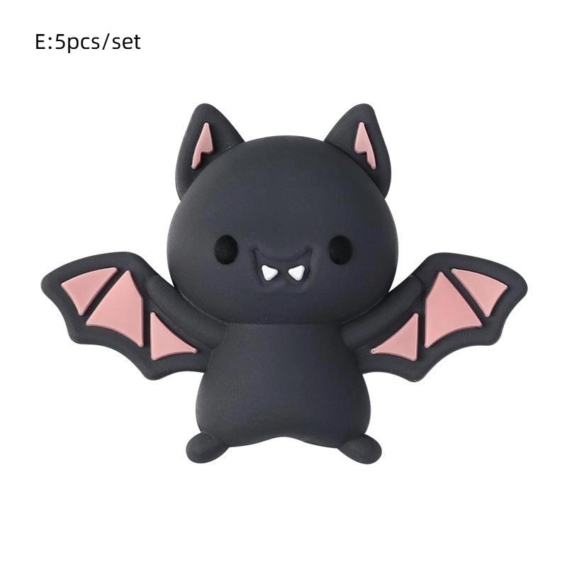 

5 шт./набор силиконовых бусин на тему Хэллоуина, 3D креативные бусины в виде летучих мышей и жутких тыкв, для рукоделия, изготовления ювелирных изделий, шнурков, для вечеринки, украшения