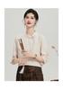 Ouruoxin Chinese Style Guanle Crepe Silk Top Women's 100 Mulberry Silk Short Sleeve Spring/Summer Solid Color Stand Breathable T-shirt