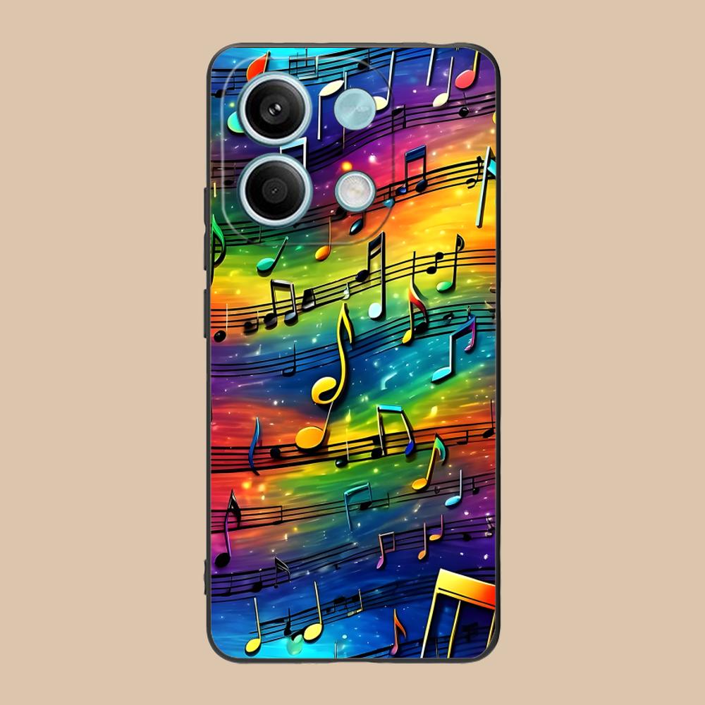 Musical Note Staff Mobile Phone Case for POCO M7 M6 M5 M4 M3 X7 X6 X5 X4 X3 Pro GT 5G Colorful Printing Cover Luxury Cellphones