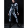 Dámské Pánské Tmavě Šedý Robot Stroj 3D Digitální Potisk Halloweenské Cosplay Kostýmy Dospělí Unisex Karnevalová Párty Oblečení Kombinéza