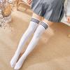Neue Sexy Medias Schwarz Weiß Gestreiften Lange Socken Frauen Velet Overknee Oberschenkel Hohe Strümpfe Mädchen Anime Lolita Cosplay Kostüme