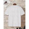 European sizes Vintage-style Crew Neck Short-sleeve T-shirt Featuring a Large Black Letter "T" with a Flying Bird Silhouette and "BIRDS" Text Print