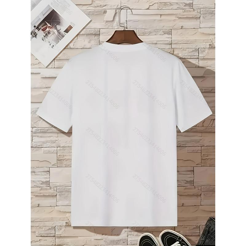 European sizes Vintage-style Crew Neck Short-sleeve T-shirt Featuring a Large Black Letter "T" with a Flying Bird Silhouette and "BIRDS" Text Print