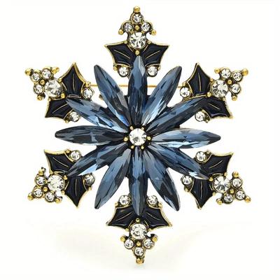 Red Snowflake Women's Christmas Decorative Brooch, Exquisite Beauty Accessories, Perfect Gift for Festivals