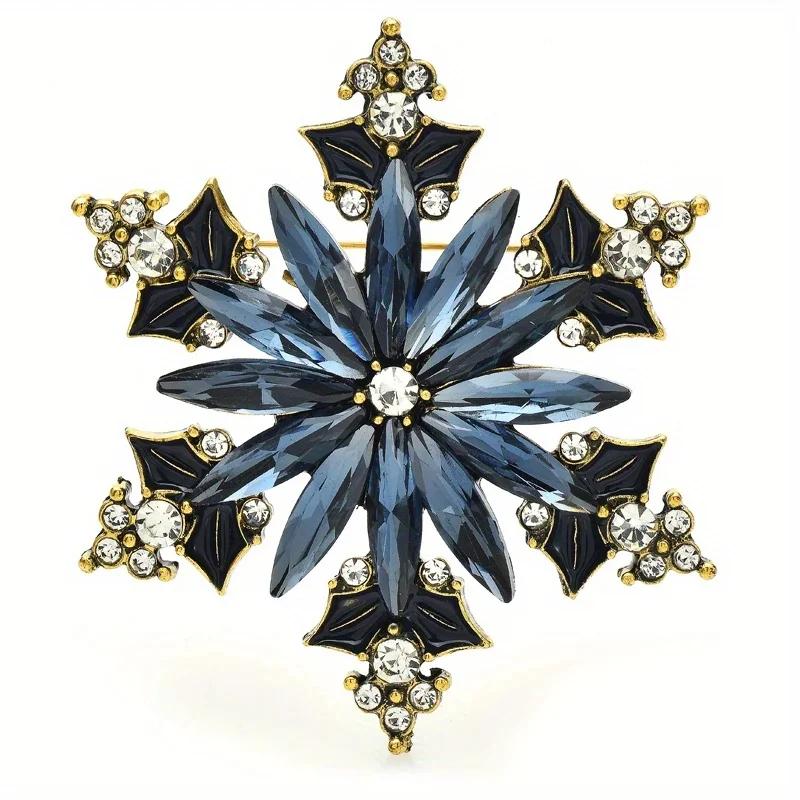 Świąteczna Broszka Płatek Śniegu, Damska Dekoracja Swetra Sukienki Kwiat na Klatkę Piersiową, Wszechstronne Akcesoria na Świąteczną Atmosferę