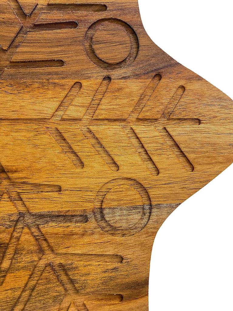 Organic Acacia Wood Chopping Cutting Butcher Block Board for Kitchen, Cheese, Meat, Vegetables, Fruit and Salad (Santa Board 14"L X 12"W)