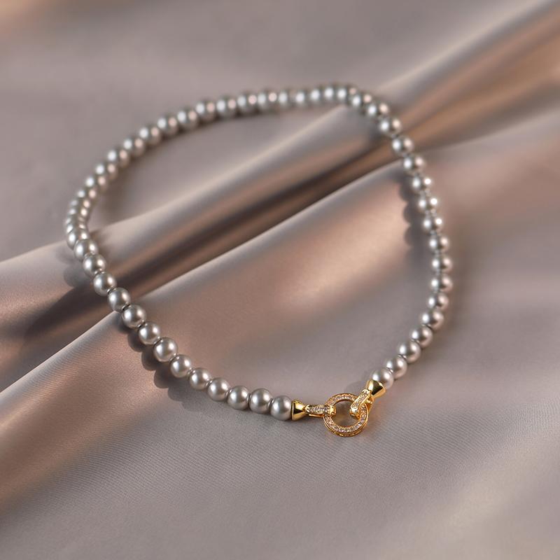 Nová stylová Retro Lehká Luxusní Náhrdelník ze Skleněných Korálků Dámský Dárek Party Šperk Náhrdelník 2024