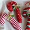Cartoon Christmas Tree Decorations Fabric Red White Xmas Tree Decoration Bell Bow Holiday Decor Festive Decoration