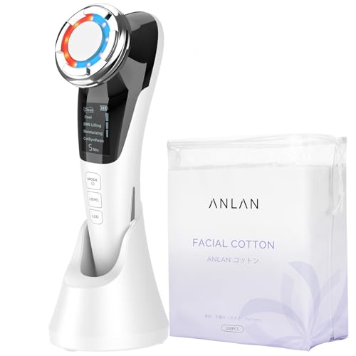 

ANLAN Hot and Cold Facial Beauty Device, EMS Lift, Hot and Cold Care, LED Light Beauty Treatment, 8-in-1 Facial Beauty Device, Iontophoresis, Ion Extr
