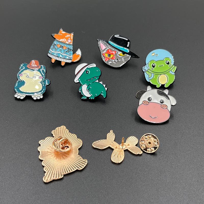 Creative Alloy Animal Brooch: Versatile Little Dinosaur and Fox Accessories for Clothing, Shoes, and Bags