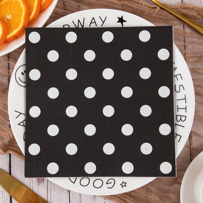 20Pcs/bag Polka Dot Printed Disposable Table Dinner Tissue Napkins Paper Restaurant Holiday Party Decoration