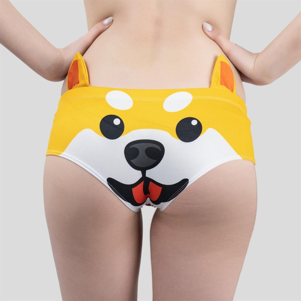 3D Ohren Damen Unterwäsche Kleiner Fuchs Shiba Inu Schwein Schaf Bedruckte Bequeme Damen Slips Atmungsaktive Mädchen Slips Damen Mädchen