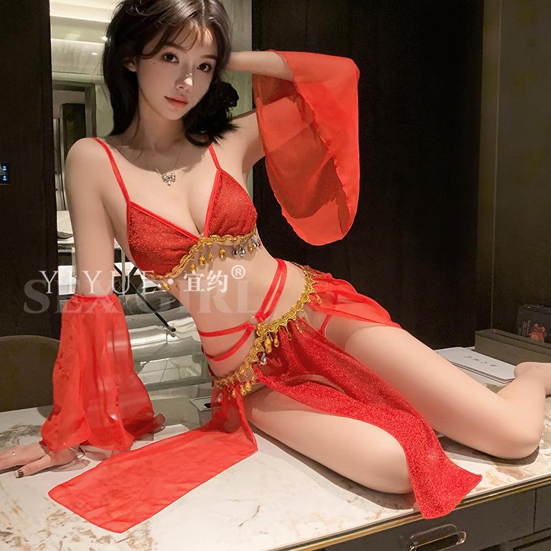 Sex underwear sexy exotic princess dunhuang flying hanfu ancient style split uniform suit