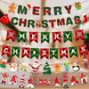 Christmas Felt Hanging Flag Ornament with Santa and Snowman Design