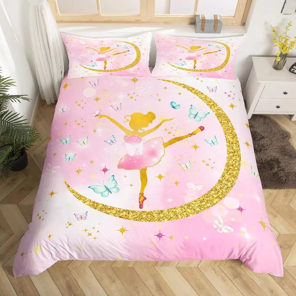 Ballet Girl Down Comforter Set Bedding Set 3-piece Duvet Cover Set