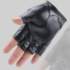 Half-finger gloves driving men's touch screen short thin autumn and winter hand repair velvet warm simulation leather