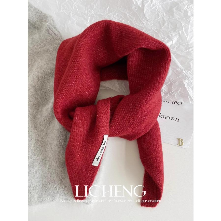 Korean Original Order, Including Wool Knitted Triangle Scarf, Headscarf, Multi-Functional Warm, Fashionable And Versatile Small Scarf In Winter