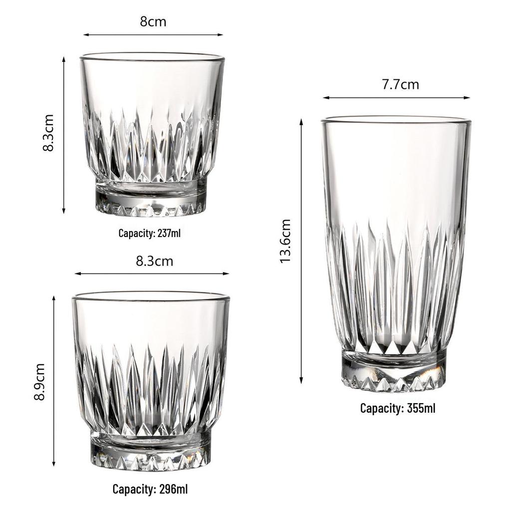 Libi Retro Engraved Whiskey and Cocktail Glass