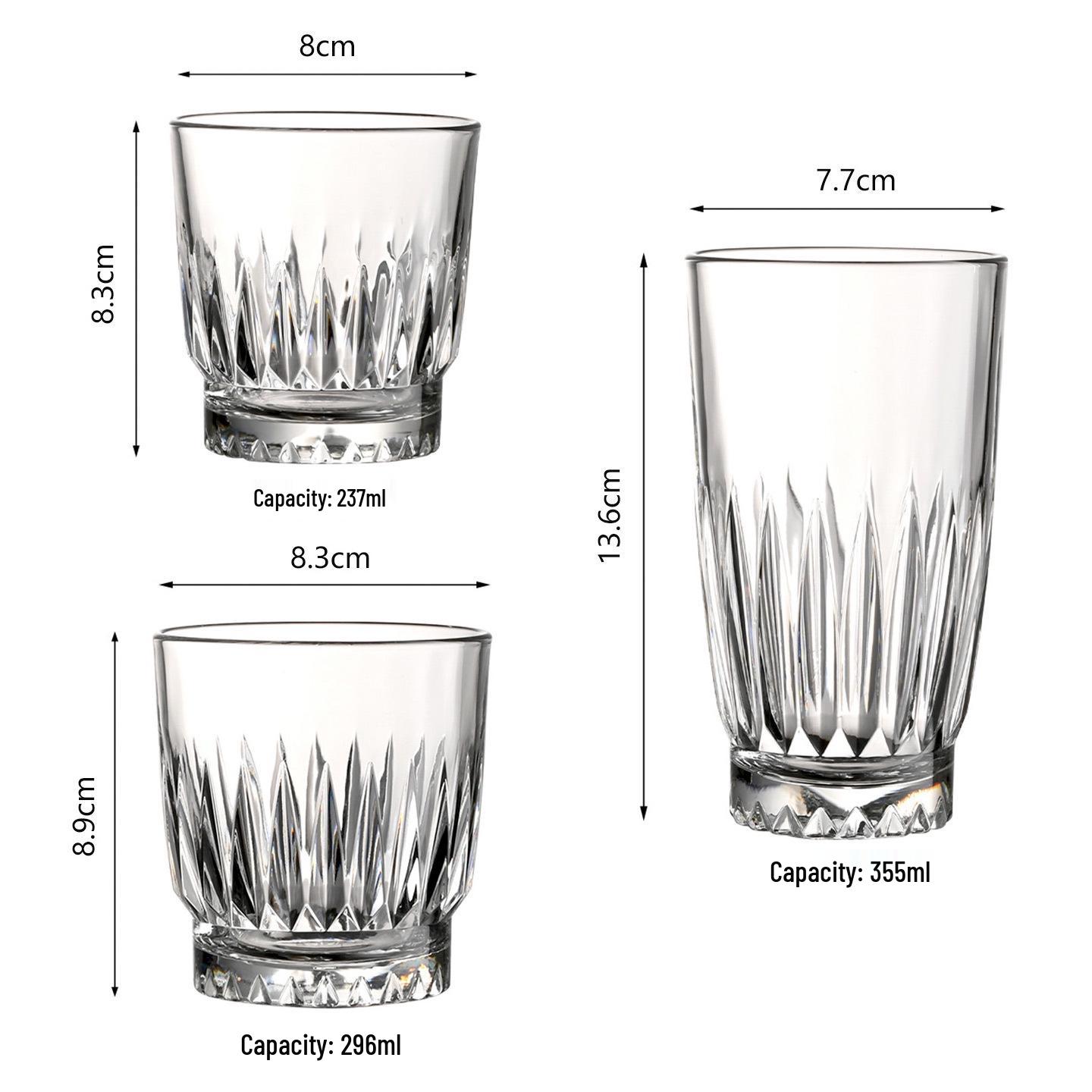 Libi Retro Engraved Whiskey and Cocktail Glass 237ml Clear Glass
