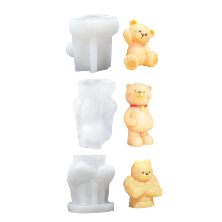 Silicone Bear Shaped Mold for Creating 3D Candle Epoxy Resin Handmade Wedding Decoration Mould Handmade Candle Tool