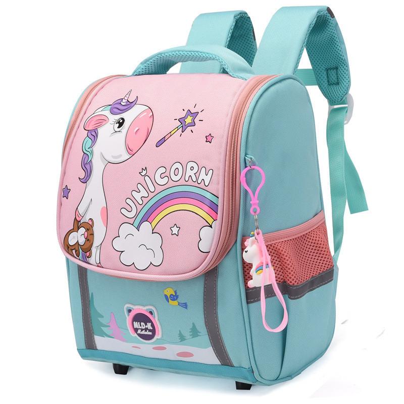 Large Capacity Waterproof Unicorn Cartoon Canvas Backpack For Kids With Breathable Design