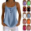 Damen Waffelstrick Tanktop Knopfleiste Ärmellos Lässig Sommer Bluse Leichtes Weiches Gewebe