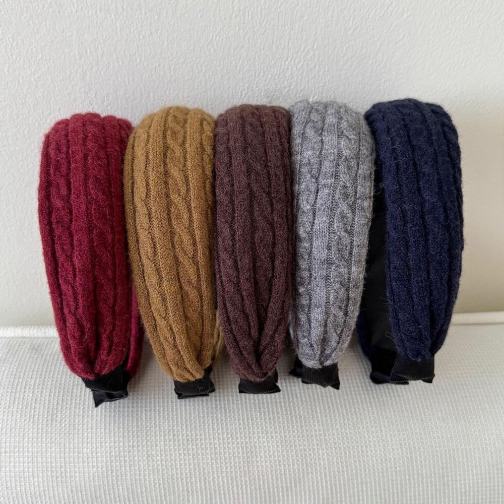 Herbst Winter Breiter Rand Wollstrick Stirnband für Damen Mädchen Handgefertigter Haarreif Damen Haarbügel Mode Haarschmuck