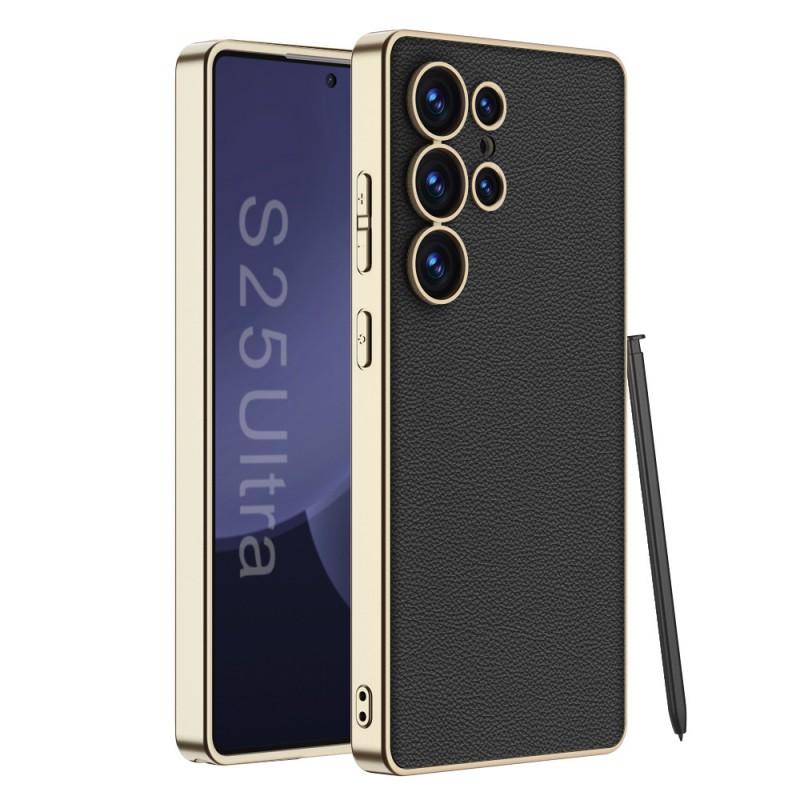 Slim Electroplated PU Leather Phone Case Galaxy S25 Ultra Plus Full Coverage Protective Cover